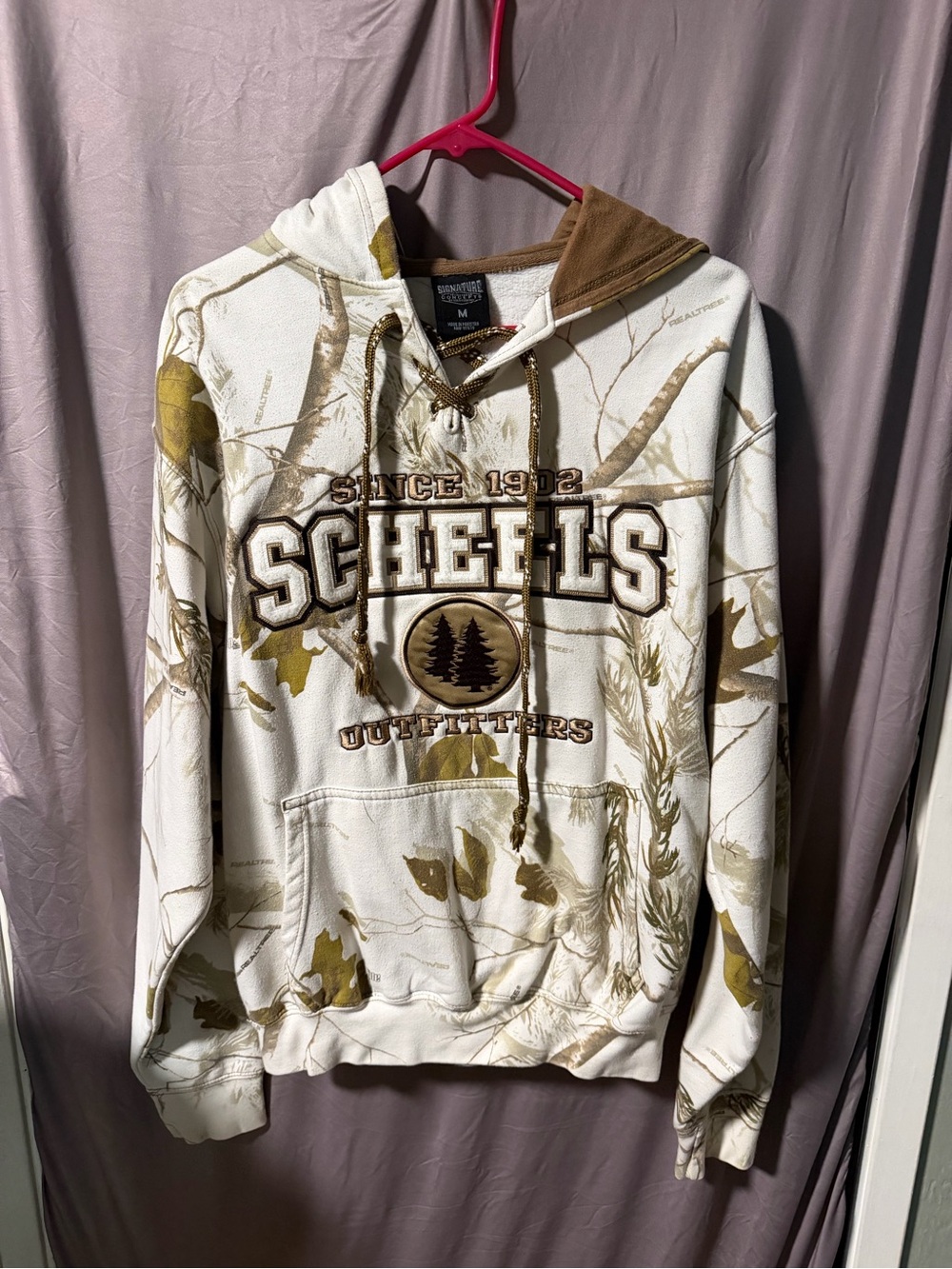 White & Brown Camouflage Hoodie Sweatshirt